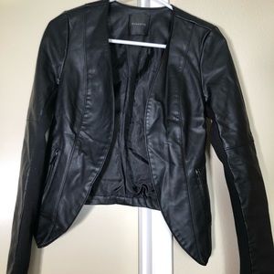 Faux black leather jacket